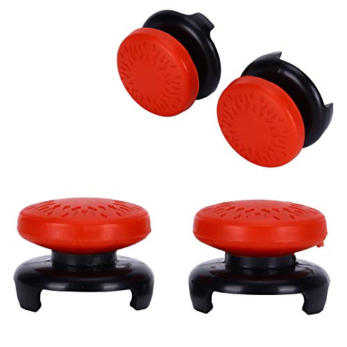 ASHATA 2Pcs Thumbstick for 3D Texture Thumb Grip Stick Joystick Thumbstick for PS 5 Controller Red - color: red