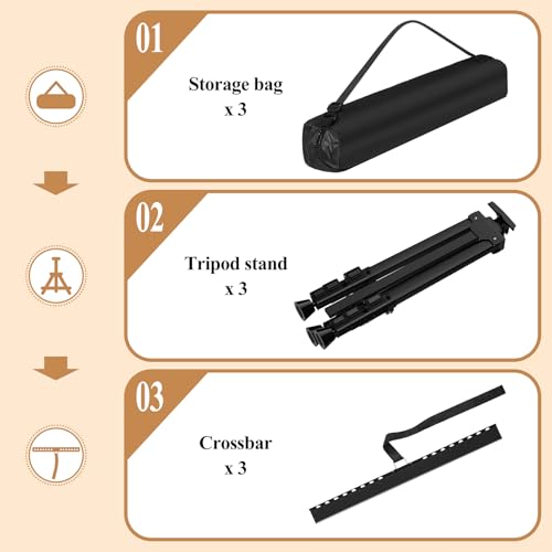 Art Painting Tripod Easel Stands, Portable Adjustable Display Artist Easels - style: Black-3pack