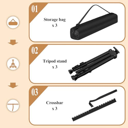 Art Painting Tripod Easel Stands, Portable Adjustable Display Artist Easels - style: Black-3pack