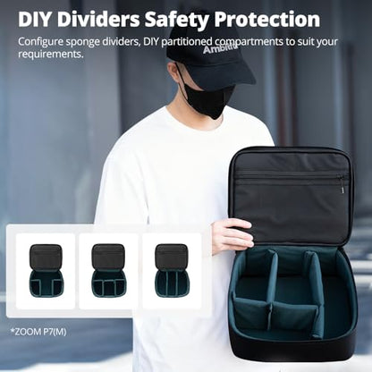 AMBITFUL Zoom P7 XL Carrying Bag,Sponge Storage Case for Drone Accessories - size: XL /18.5"x13.3"x5.5"