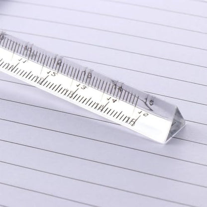 Transparent Triangle Ruler Small Architectural Scale Ruler Pocket Size Ruler Metric Ruler Plastic Clear Ruler Triangle Ruler Drafting Tools Office and School Supplies