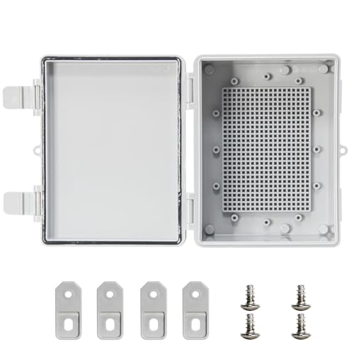 Junction Box Waterproof Electrical Box ABS Plastic Dustproof Waterproof Outdoor Universal Project Enclosure Gray Cover 8"x6.1"x3.9" - color: Grey Cover, size: 8"x6.1"x3.9"