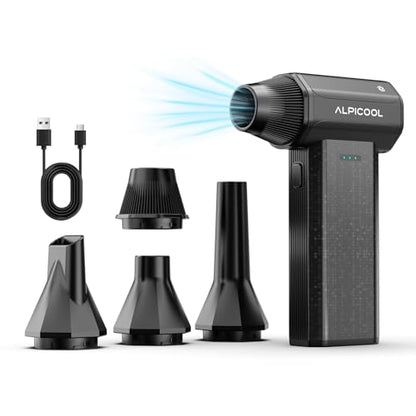 Alpicool Cordless Compressed Air Duster 150000 RPM Electric Air Duster, 3-Gear Adjustable Rechargeable Keyboard Cleaner, Portable Mini Blower for PC, Laptop, Car Interior, Office and Home Cleaning