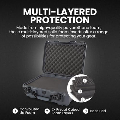 NANUK 930 Hard Case with Customizable Cubed Foam, Waterproof, Carry On - color: Graphite, style: Cubed Foam