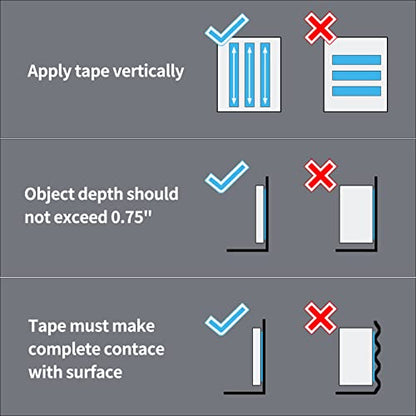 Art3d Traceless Double-Sided Tape, 1/24" x 1/2" x 10', 4 Rolls, Crystal - size: 1/24" x 1/2" x 10'