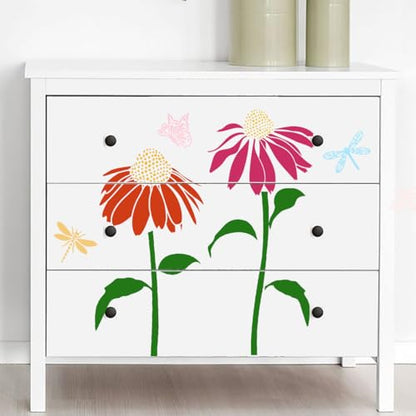 Large Flower Stencils for Painting Flower Stencils for Walls - style: Daisy Coneflower