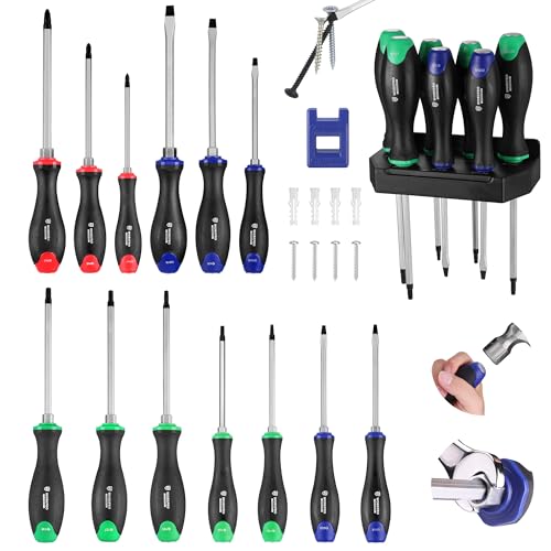 WORKPRO 24PCS Magnetic Screwdriver Set, Go-Thru Screwdriver with Organizer - style: 24-Piece Go-thru Screwdriver Set