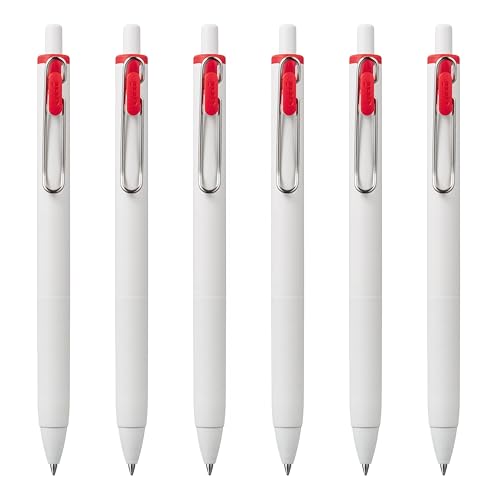 Uni-Ball one Retractable Gel Pens, Medium Point (0.7mm),Red Ink, 6 Pens - color: Red, style: Medium