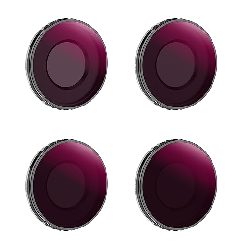 K&F Concept 4 Pack ND/PL Filter Kit Compatible with DJI Osmo Action 4, ND8/PL ND16/PL ND32/PL ND64/PL Neutral Density Polarizing Multi-Function Filters for Osmo Action 4