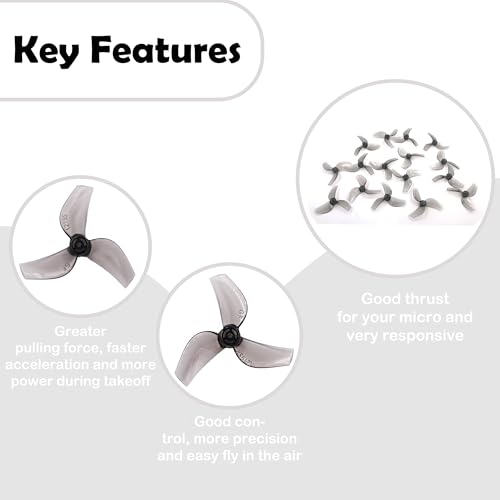 Gemfan 1219s 3-blade Propeller 1.0mm Shaft FPV Tinywhoop Micro Drone 0702