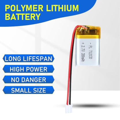 702030 3.7V Lipo Battery 380mAh 702030 Rechargeable Lithium - size: 702030 380mAh