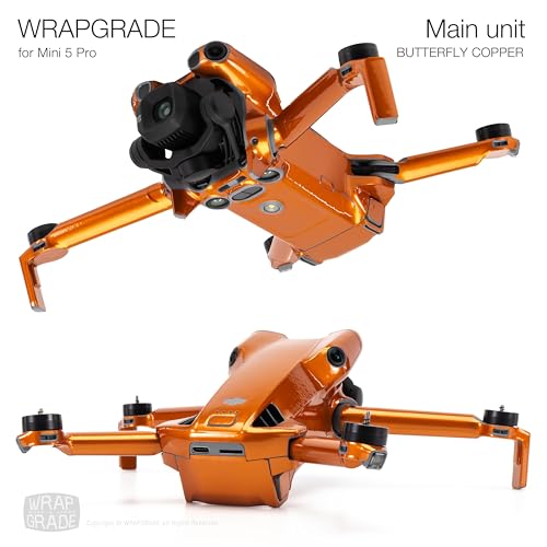WRAPGRADE Skin Stickers Compatible with DJI Mini 5 Pro (Butterfly Copper) - color: Butterfly Copper