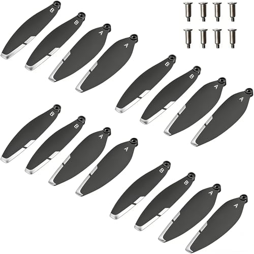 16PCS Foldable Drone Propellers Replace Parts for Most Drones Spare Part, 2.75-Inch Universal Replacement Blades,Low-Noise and Quick-Release Blades Props Wings Accessories(Silver) - color: Silver