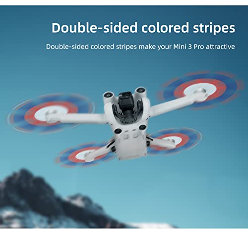8pcs Propellers for DJI Mini 3 Pro Drone 6030F Prop Accessories Less Lower Noise Reduction Quick Release Propeller (red Blue White 8) - size: red blue white 8