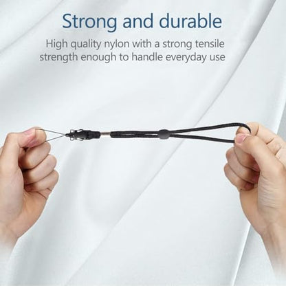 2 Pack Camera & Cell Phone Wrist Strap (Lanyard Style) Adjustable with Quick-Release. (Black & White Set) - color: Black and White Wrist Strap