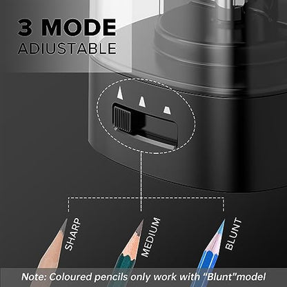 Deli Electric Pencil Sharpener, Automatic Pencil Sharpeners, Black - color: Black