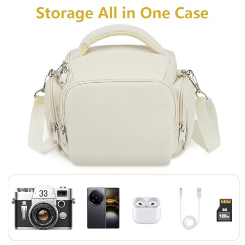Ainiv DSLR Camera Bag, Large Waterproof Anti-Shock SLR Camera Case, Beige - color: Beige