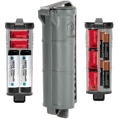 Thyrm CellVault XL Waterproof Battery Storage Case: AA, AAA, CR123, 18650 - color: Urban Grey