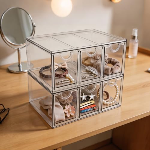 Prsildan Tea Bag Organizer K Cup Holder Drawer Coffee Pods Storage, 2 Pack - size: Stackable-6 Drawers