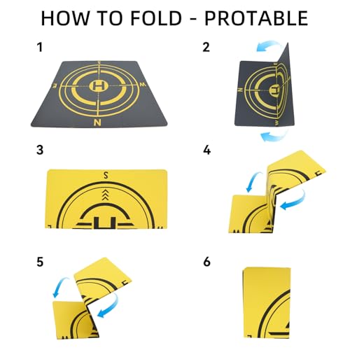 Drone Landing Pad, Universal Waterproof Portable Fast-Foldable Helipad for DJI Mini 5 Pro/4/3/2 SE/4K/DJI Neo/Flip/Mavic 3/RC Quadcopters (16.93inch/43cm)