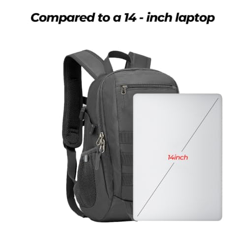ArcEnCiel 10L/20L Mini X-Small Tactical Backpack MOLLE Daypack Gear Pack Camping Bag with Patch - color: Grey&green, size: 20L