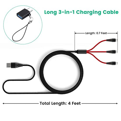 Charger for DJI Mini 4 Pro, Mini 3 Pro, Mavic 3, Air 2S Drone, with Adapter - size: 4ft Cable & Adapter