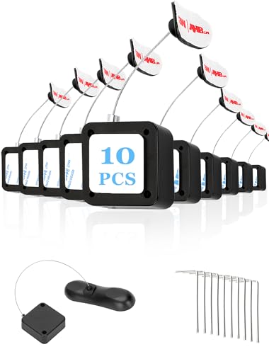 10Pack Remote Control Tether, 6.5 Ft Remote Leash, Retractable Safety with Adjustable Lock Strap for TV Remotes, Game Controllers, and Tablets - Perfect for Showrooms - style: 10 pcs