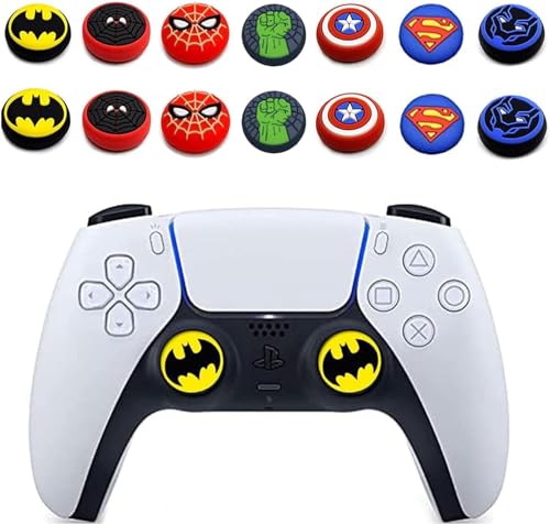 14Pcs Silicone Anti-Slip Thumb Grips, Universal Superhero Analog Stick Caps for PS5, PS4, Xbox Series X/S, Switch Pro Controller, Sweat Resistant Joystick Covers for Gaming Protection - color: P14