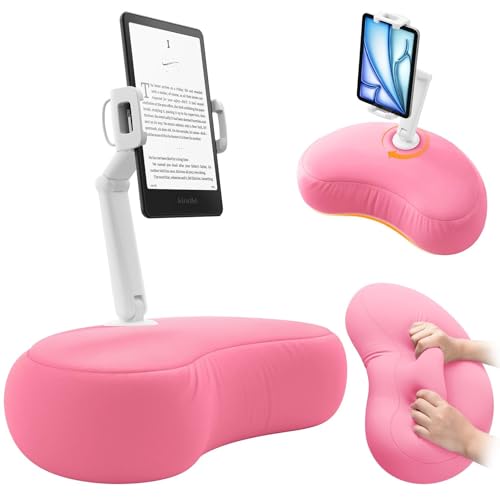 SAIJI Kindle Pillow Stand for Bed – iPad & Tablet Holder (Pink) - color: Pink