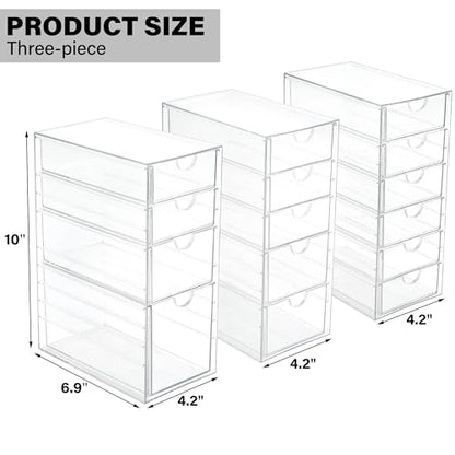 Prsildan 15 Drawers Teacher Toolbox Acrylic Containers, Set of 3 - size: 15 Drawers