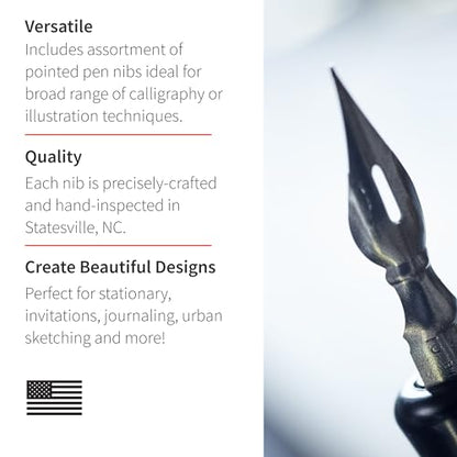 Speedball Sketching Set with Penholders and Pens, Set of 8 (SB2964), Black - style: Drawing Pen Sets