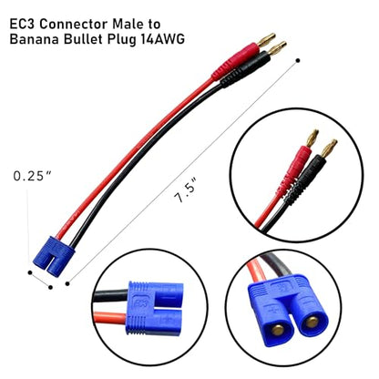 MaximalPower Charging Cables for Yuneec 7500mAh Q500 Battery | 3 Different Cables for Your Drone RC Quadcopter Battery Charging Needs (Charging Cables only)
