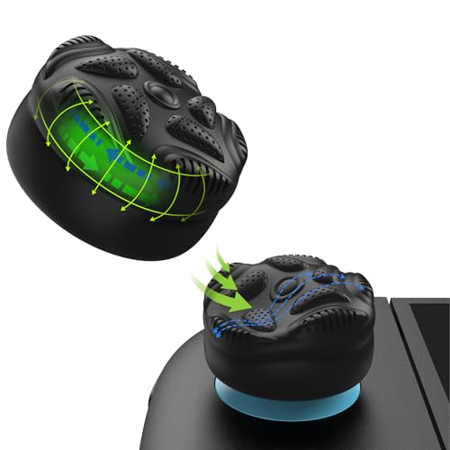 PlayVital for Switch 2 Thumbs Cushion Caps Thumb Grips (4-Pack) | Silicone Joystick Grip Cover for Nintendo Switch 2 Joycon, Anti-Slip Raindrop Texture Design - Black - color: Black