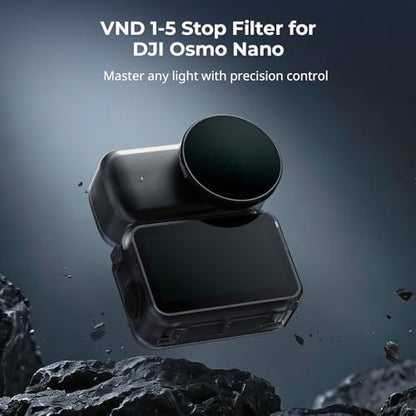 SmallRig Nano VND 1-5 Stop Filter for DJI Osmo Nano, Variable ND2-ND32 Filter, Adjustable ND Filters, Made of Multicoated HD Optical Glass, Includes Storage Case - style: VND Filter