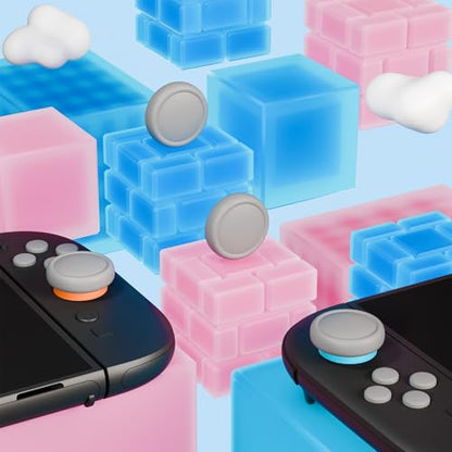 PlayVital Button Caps + Thumb Grip Set for Nintendo Switch 2, 2 Silicone Colorful ABXY Directional Button Covers & 2 Joystick Caps for Joycon - New Hope Gray - color: New Hope Gray