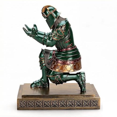 King's Guard Knight Pen Holder with a Letter Opener Desk Organizers Green - color: Green