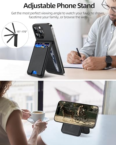 ExtreLife for Magsafe Wallet, Works with Apple Find My, 6 Cards Holder - color: Black