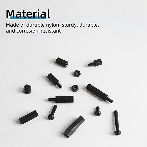 600PCS M3 Male Female Nylon Hex Spacer Standoffs Screws Nuts