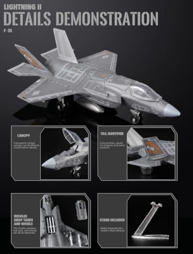 1:72 Scale F-35 Fighter Jet Quick Build Model Kit - color: 3.f-35