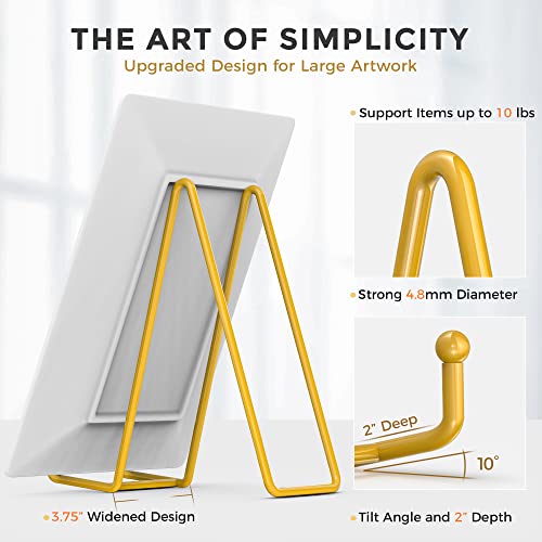 TR-LIFE 4 Pack 8 Inch Gold Plate Stands for Display - Picture Frame Stand - color: Gold - 8 Inch