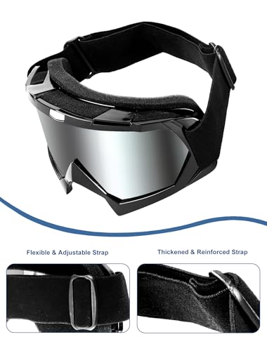2Pcs Dirt Bike Goggles Motocross Motorcycle ATV MX Riding Goggles - color: Grey+clear