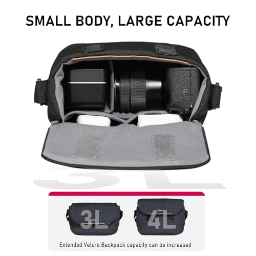 ULANZI 4L Camera Bag, SLR/DSLR Camera Case Professional Crossbody Small Bag - size: Black 3-4 L