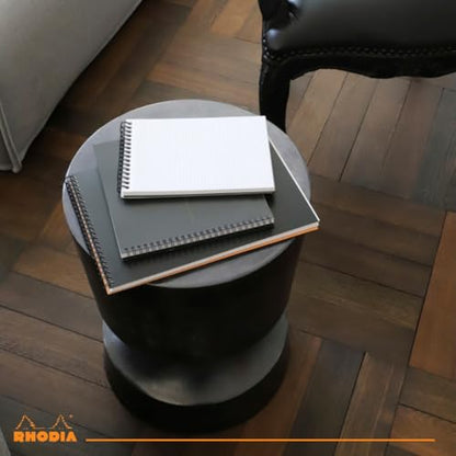 Rhodia Wirebound Pad 6X8.25 Black Grid - color: Black, size: A5, style: Square
