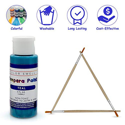 Color Swell Washable Tempera Paint Set - 2oz bottles of 30 Colors