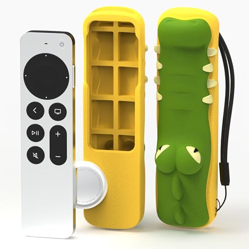 SIKAI CASE Silicone Case Fit Designed for Apple TV 4K 2021/2022 Siri Remote Protective Case with Shockproof Compatible with AirTag (Crocodile) - color: Crocodile