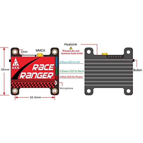 AKK A1918 5.8G Long Range VTX FPV Transmitter 200mW/400mW/800mW/1000mW Switchable VTX Support Smart Audio