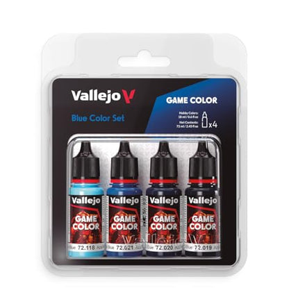 Vallejo - Blue Color Set, Game Color, 4 Bottles x 0.6 fl.oz. - style: Blue Color Set