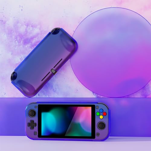 PlayVital ZealProtect Protective Case for Nintendo Switch Lite, Ergonomic Grip Hard Cover - Shock-absorbent Anti-Scratch with Screen Protector & Thumb Grip Button Caps, Gradient Translucent Bluebell - color: Gradient Translucent Bluebell