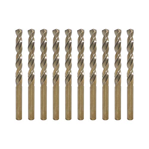 2.6mm Metric M35 Cobalt Steel Extremely Heat Resistant Twist Drill Bit of 10pcs with Straight Shank to Cut Through Hard Metals Such as Stainless Steel and Cast Iron, 5% Cobalt M35 Grade HSS-CO - size: 2.6 mm (10 Count)