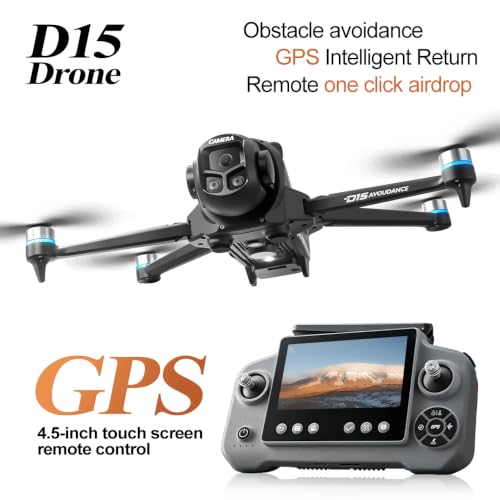 FPV Drone with 4K HD Camera, Obstacle Avoidance, One-Key Payload Drop Delivery Function, FPV Drone with Screen on Controller, Foldable RC Quadcopter with Auto Return, 20 Mins Flight Time, Ideal for Outdoor Shooting Camping Fishing Gift Delivery, Quadcopte